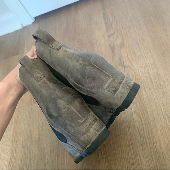 Sorel Brown Leather Wedge Booties Size 7.5 - Picture 4 of 8